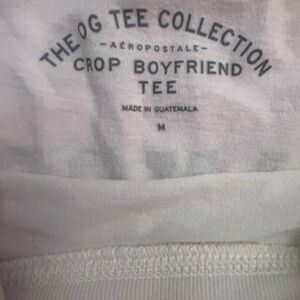 Aeropostale Kids Crop Boyfriend Tee in White